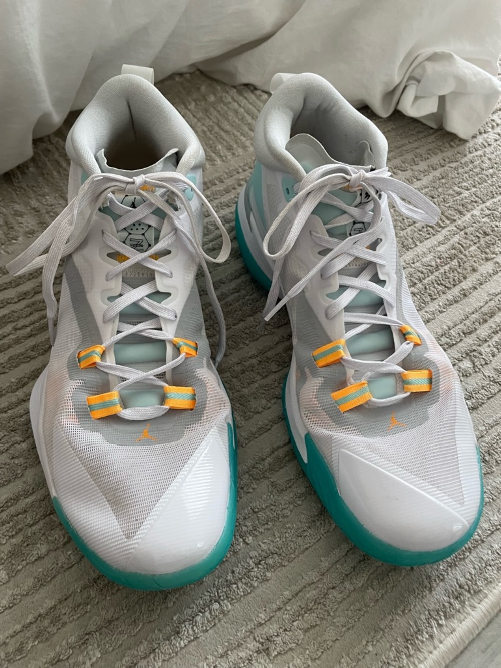 Air Jordan Zion 1 PF 'White Dynamic Turquoise' - Picture 7 of 12